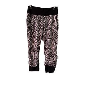 ZELLA Womens SP Black White Pocket Capri Joggers Relaxed Fit Graphic Print Large